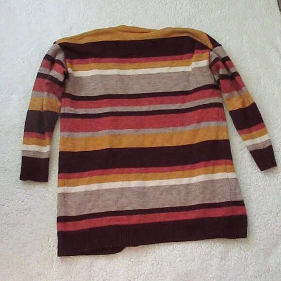 Time & Tru Women's Striped Cardigan Size Medium 8-10 - Picture 7 of 8